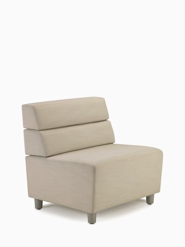An armless Steps Lounge System seating module with beige upholstery.